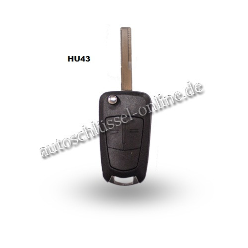 Autoschlüssel geeignet für Opel mit 2 Tasten mit HU43 (Aftermarket Produkt)