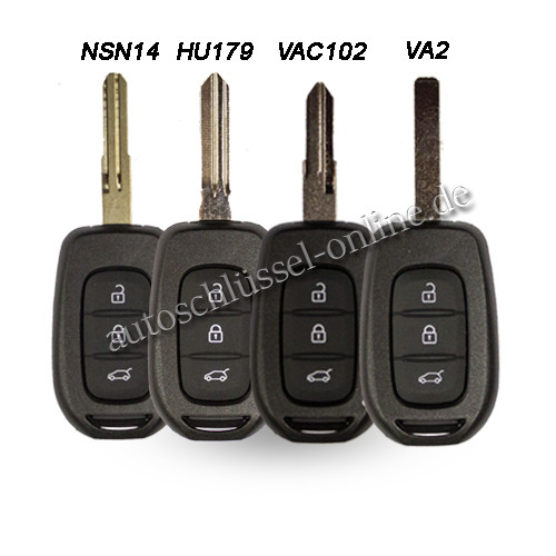 Autoschlüssel geeignet für Renault 3 Tasten mit PCF7961M und (Aftermarket Produkt)